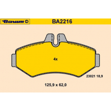 BA2216 BARUM Комплект тормозных колодок, дисковый тормоз