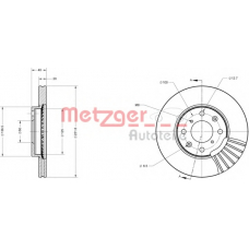 6110255 METZGER Тормозной диск