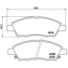 P 56 070 BREMBO Комплект тормозных колодок, дисковый тормоз