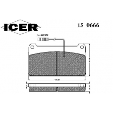 150666 ICER Комплект тормозных колодок, дисковый тормоз