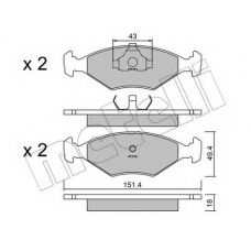 22-0057-3 METELLI Комплект тормозных колодок, дисковый тормоз