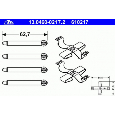 13.0460-0217.2 ATE Комплектующие, колодки дискового тормоза