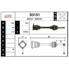 S3151 SNRA Приводной вал