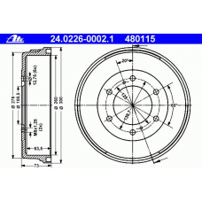 24.0226-0002.1 ATE Тормозной барабан