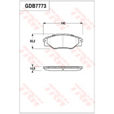 GDB7773 TRW Комплект тормозных колодок, дисковый тормоз