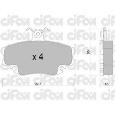 822-120-0 CIFAM Комплект тормозных колодок, дисковый тормоз