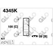 4345K GLO Шарнирный комплект, приводной вал