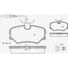 8110 28876 TRIDON Brake pads - front