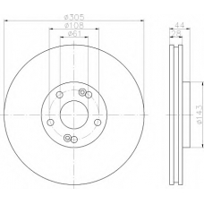 8DD 355 108-461 HELLA Тормозной диск