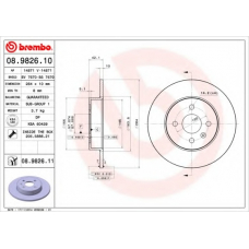 08.9826.11 BREMBO Тормозной диск