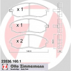 23536.160.1 ZIMMERMANN Комплект тормозных колодок, дисковый тормоз