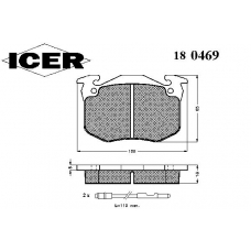 180469 ICER Комплект тормозных колодок, дисковый тормоз