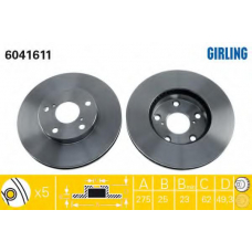 6041611 GIRLING Тормозной диск