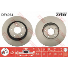 DF4964 TRW Тормозной диск