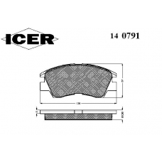 140791 ICER Комплект тормозных колодок, дисковый тормоз