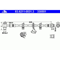 83.6211-0531.3 ATE Тормозной шланг