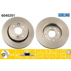 6040201 GIRLING Тормозной диск