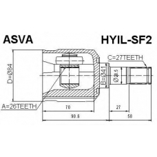 HYIL-SF2 ASVA Шарнирный комплект, приводной вал