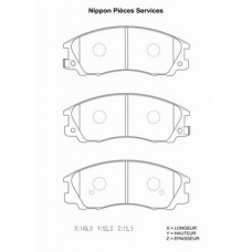 H360I11 NPS Комплект тормозных колодок, дисковый тормоз