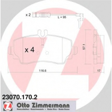 23070.170.2 ZIMMERMANN Комплект тормозных колодок, дисковый тормоз