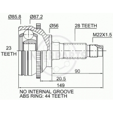 OJ-0444 InterParts Шарнирный комплект, приводной вал