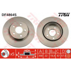 DF4864S TRW Тормозной диск