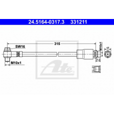 24.5164-0317.3 ATE Тормозной шланг