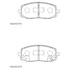 KD9741 ASIMCO Комплект тормозных колодок, дисковый тормоз