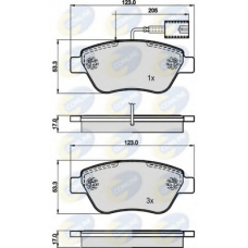 CBP11535 COMLINE Комплект тормозных колодок, дисковый тормоз