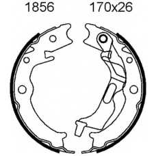 01856 BSF Комплект тормозных колодок, стояночная тормозная с
