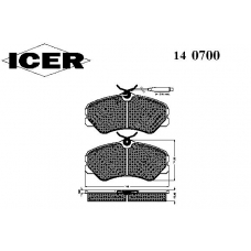 140700 ICER Комплект тормозных колодок, дисковый тормоз