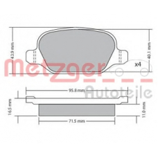 1170141 METZGER Комплект тормозных колодок, дисковый тормоз
