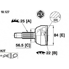 10.127 PEX Шарнир, приводной вал