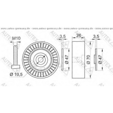 654257 AUTEX Паразитный / ведущий ролик, поликлиновой ремень
