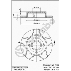 08.6903.75 BREMBO Тормозной диск