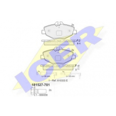 181527-701 ICER Комплект тормозных колодок, дисковый тормоз