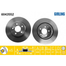 6043552 GIRLING Тормозной диск