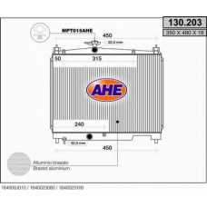 130.203 AHE Радиатор, охлаждение двигателя