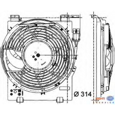 8EW 009 157-451 HELLA Вентилятор, конденсатор кондиционера