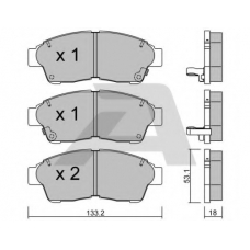 BPTO-1906 AISIN Комплект тормозных колодок, дисковый тормоз