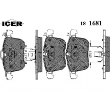 181681 ICER Комплект тормозных колодок, дисковый тормоз