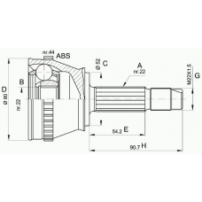 CVJ5230.10 OPEN PARTS Шарнирный комплект, приводной вал