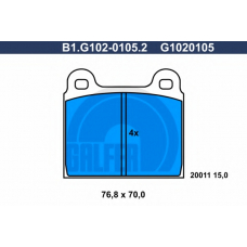 B1.G102-0105.2 GALFER Комплект тормозных колодок, дисковый тормоз