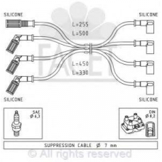 4.8887 FACET Комплект проводов зажигания