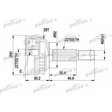 PCV1056 PATRON Шарнирный комплект, приводной вал