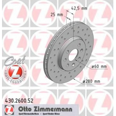 430.2600.52 ZIMMERMANN Тормозной диск