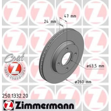 250.1332.20 ZIMMERMANN Тормозной диск