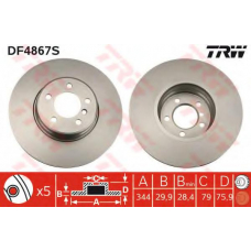 DF4867S TRW Тормозной диск