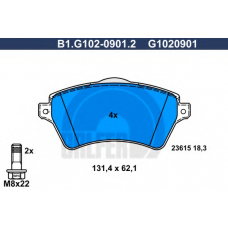 B1.G102-0901.2 GALFER Комплект тормозных колодок, дисковый тормоз