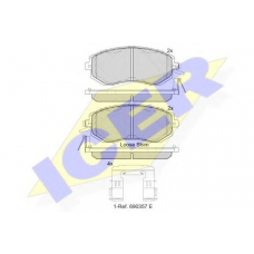 182199 ICER Комплект тормозных колодок, дисковый тормоз